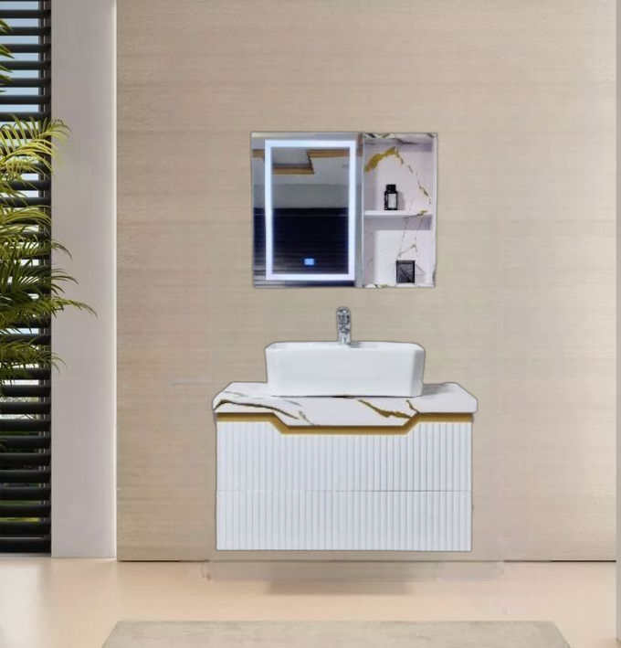 32" PVC Vanity (Modern) - Sleek & Waterproof for Modern Homes