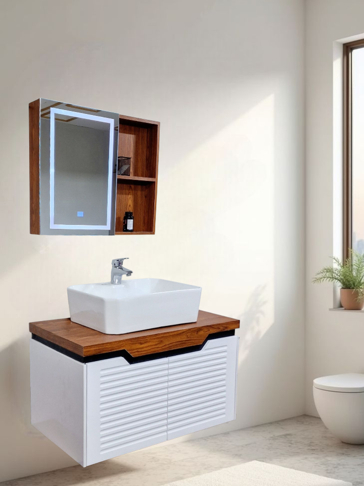 32" PVC Vanity (Modern) - Sleek & Waterproof for Modern Homes
