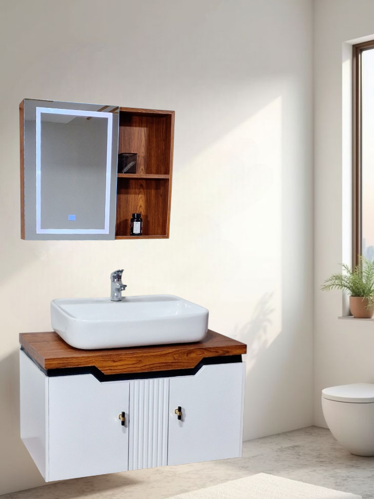 32" PVC Vanity (Modern) - Sleek & Waterproof for Modern Homes