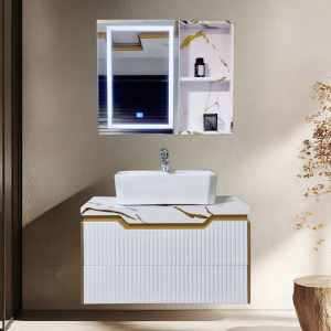 Premium PVC Bathroom Vanity - Sleek & Waterproof for Modern Homes